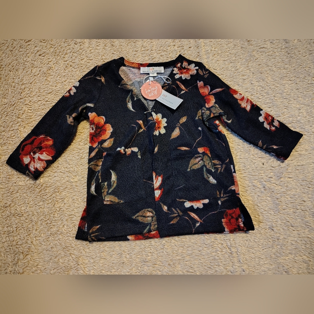 NWT Baileys Blossoms Baby Girl Lightweight Cardigan Floral Print Size XS